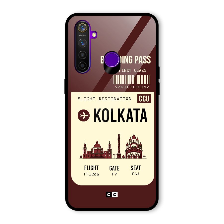 Kolkata Boarding Pass Glass Back Case for Realme 5 Pro