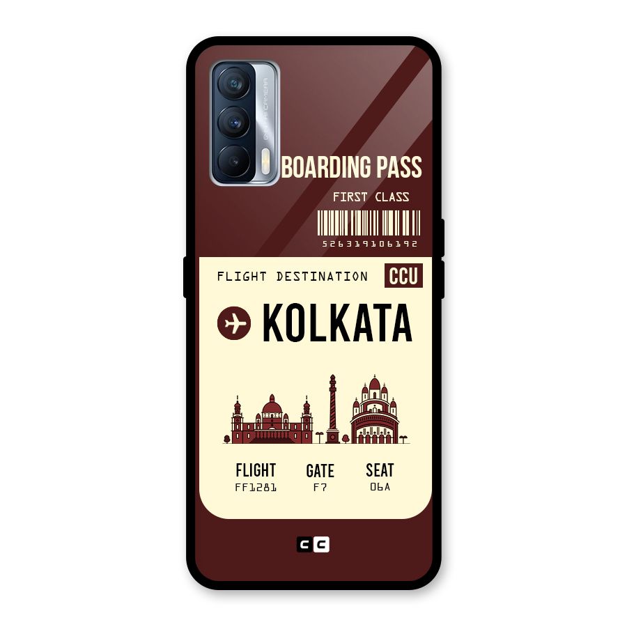 Kolkata Boarding Pass Glass Back Case for Realme X7