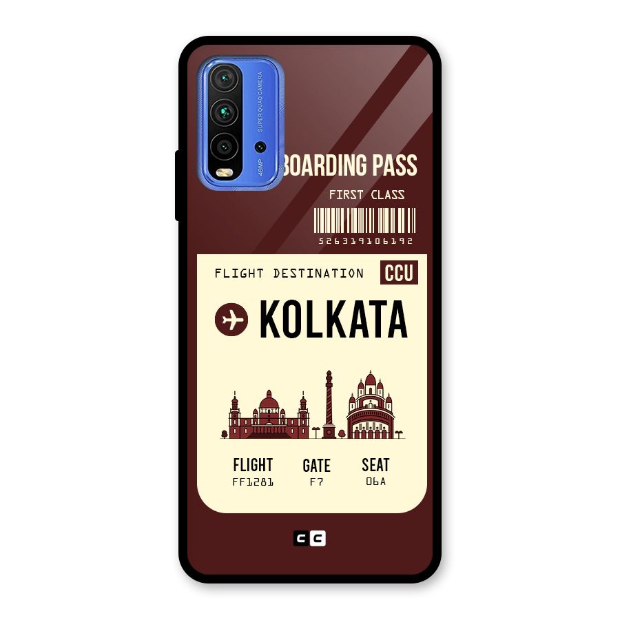 Kolkata Boarding Pass Glass Back Case for Redmi 9 Power