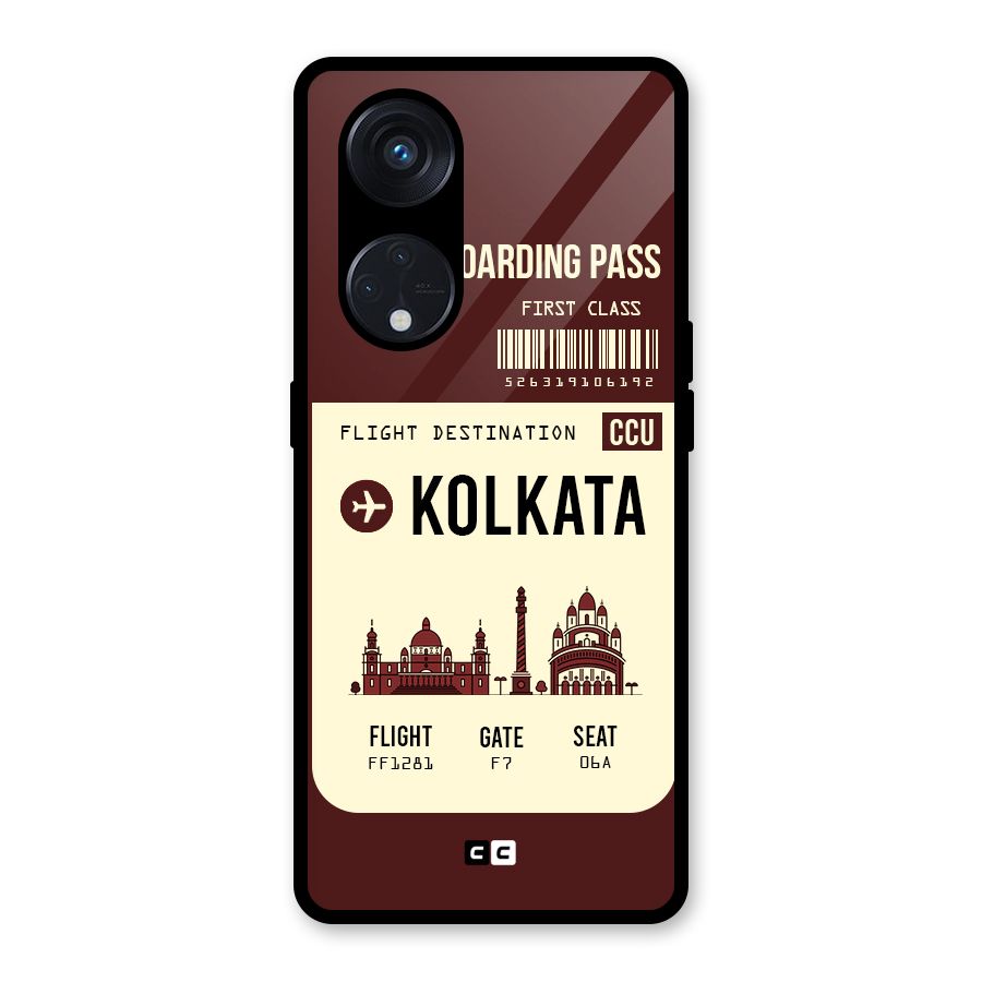 Kolkata Boarding Pass Glass Back Case for Reno8 T 5G