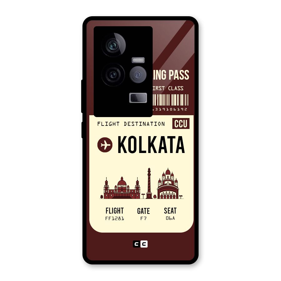 Kolkata Boarding Pass Glass Back Case for Vivo iQOO 11 5G