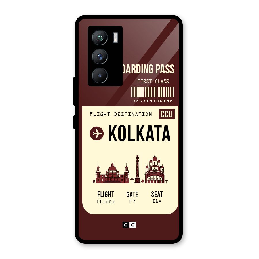 Kolkata Boarding Pass Glass Back Case for Vivo iQOO 9 SE