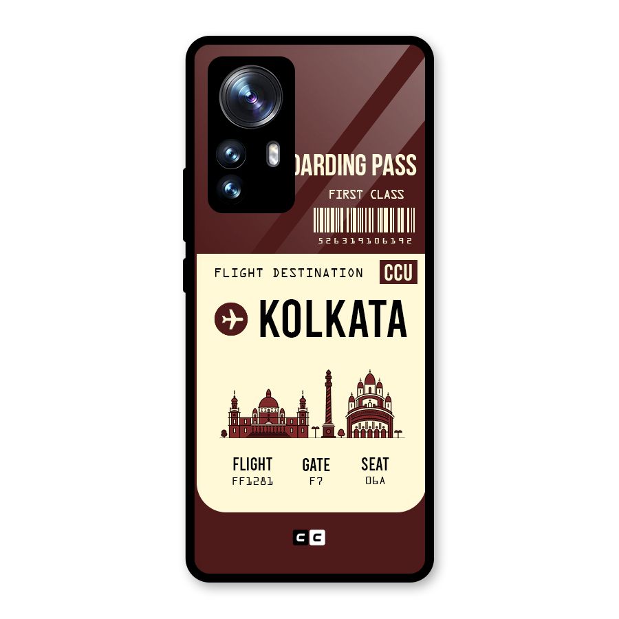 Kolkata Boarding Pass Glass Back Case for Xiaomi 12 Pro