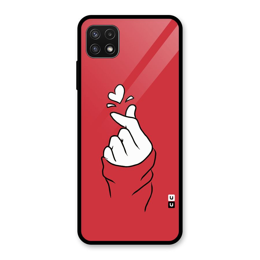 Korean Love Sign Glass Back Case for Galaxy A22 5G