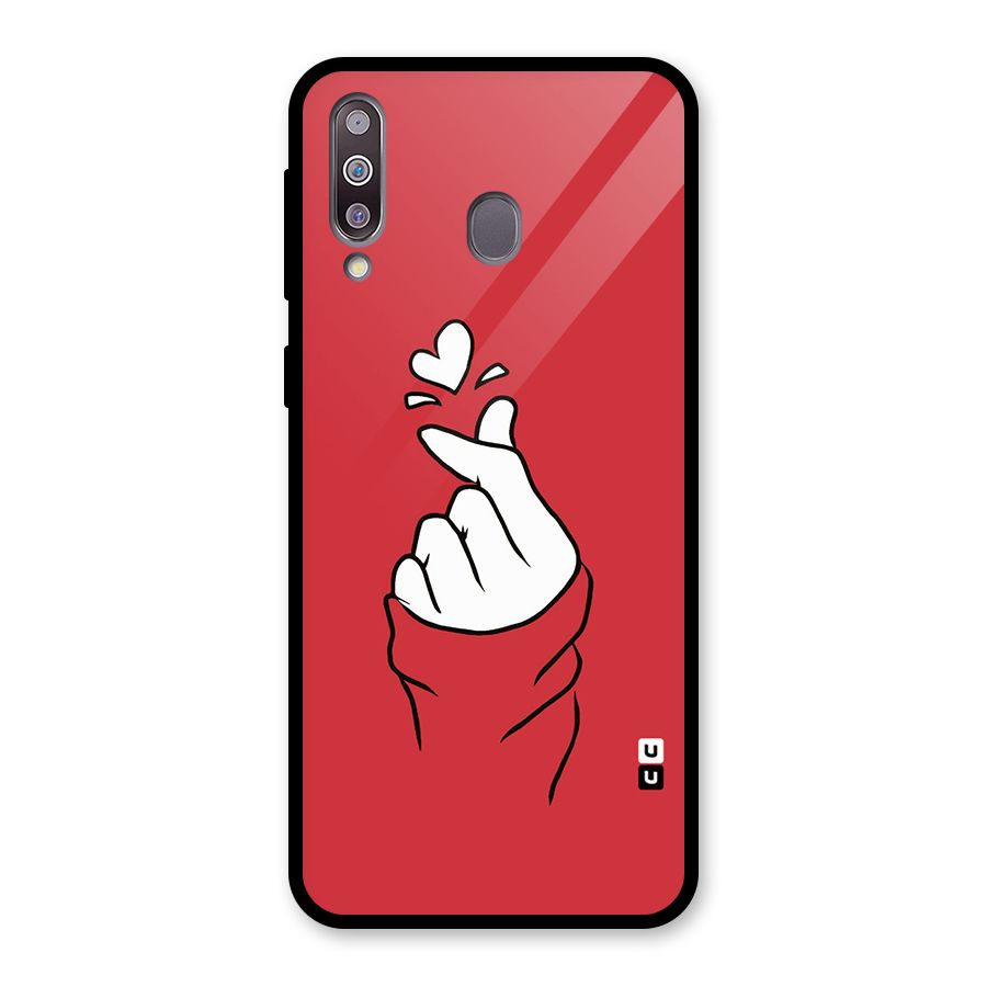 Korean Love Sign Glass Back Case for Galaxy M30