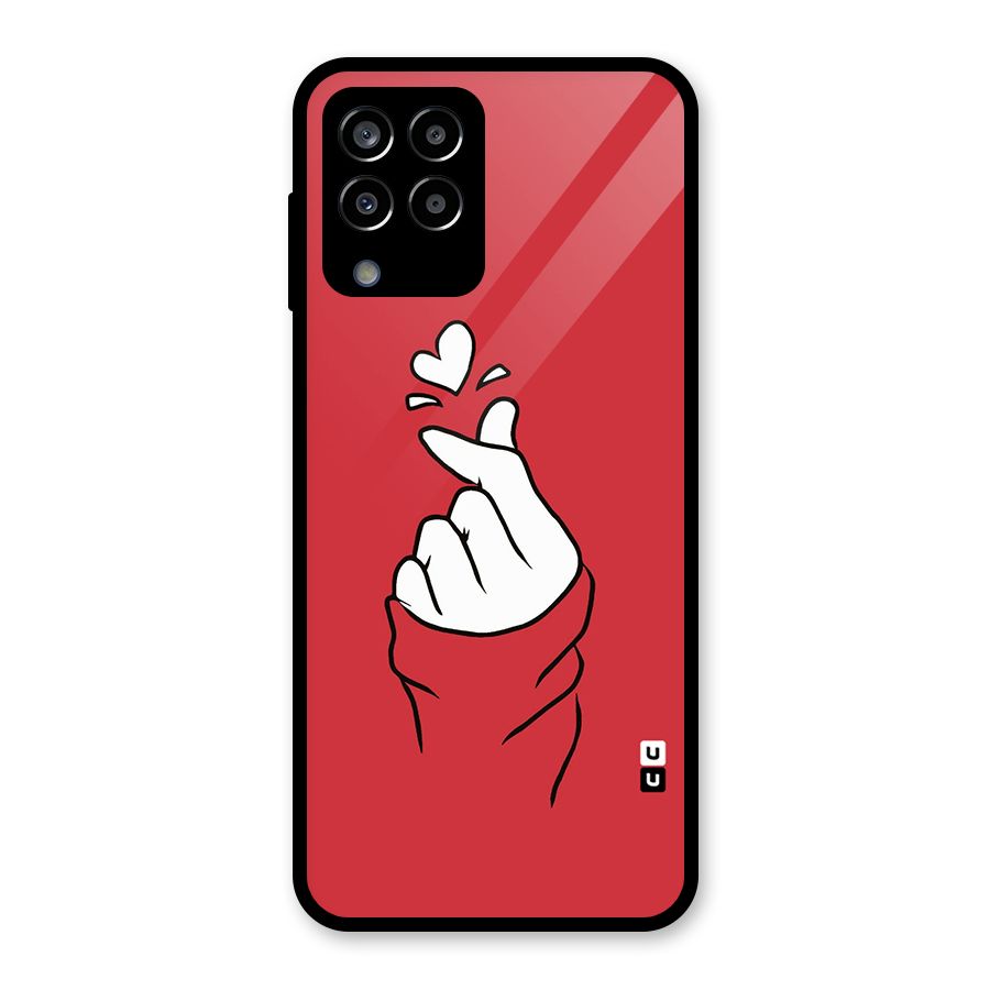 Korean Love Sign Glass Back Case for Galaxy M33