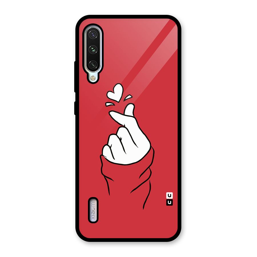 Korean Love Sign Glass Back Case for Mi A3