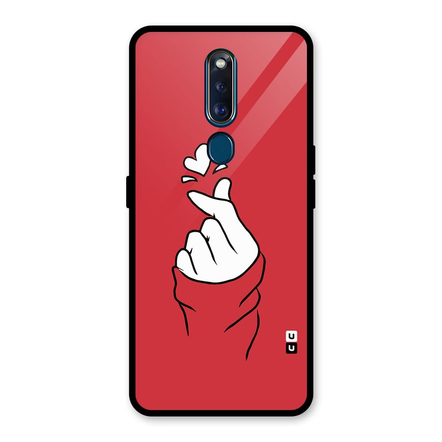 Korean Love Sign Glass Back Case for Oppo F11 Pro