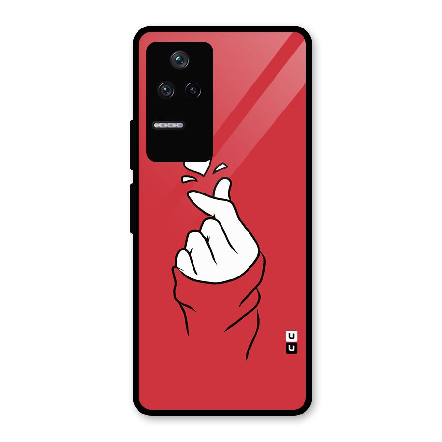 Korean Love Sign Glass Back Case for Poco F4 5G