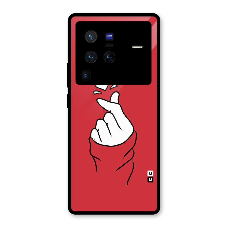 Korean Love Sign Glass Back Case for Vivo X80 Pro