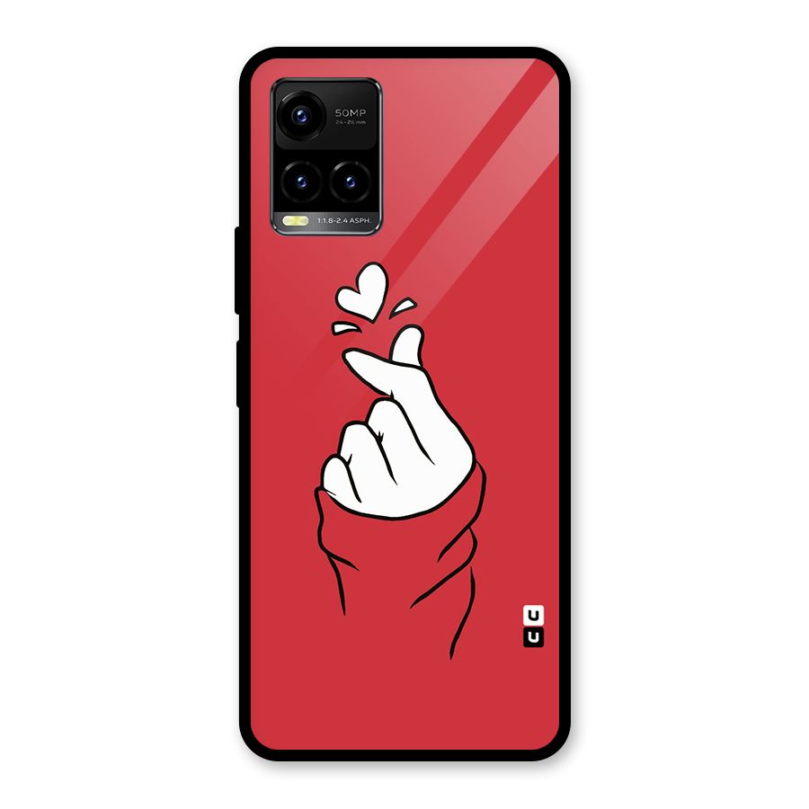 Korean Love Sign Glass Back Case for Vivo Y21T