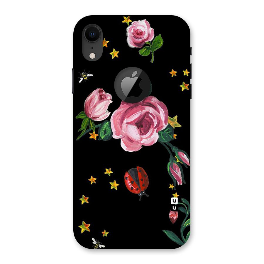 Ladybird And Floral Back Case for iPhone XR Logo Cut