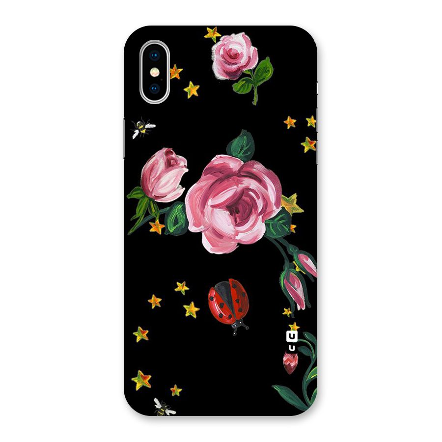 Ladybird And Floral Back Case for iPhone XS