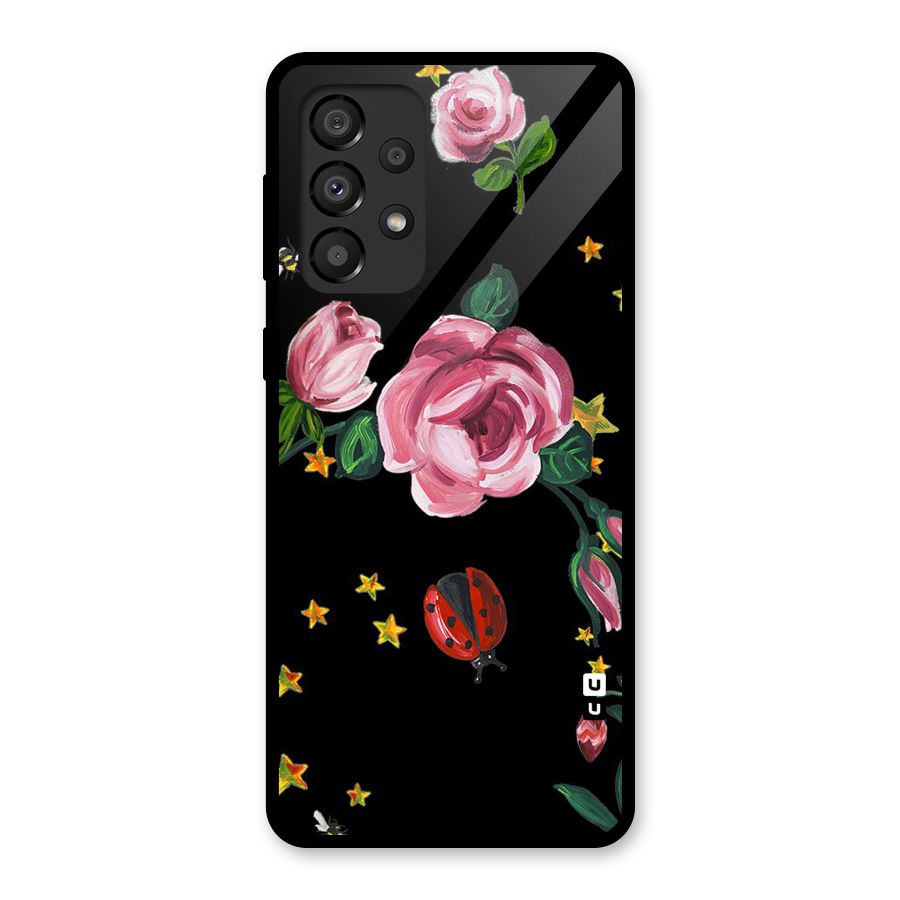 Ladybird And Floral Glass Back Case for Galaxy A33 5G