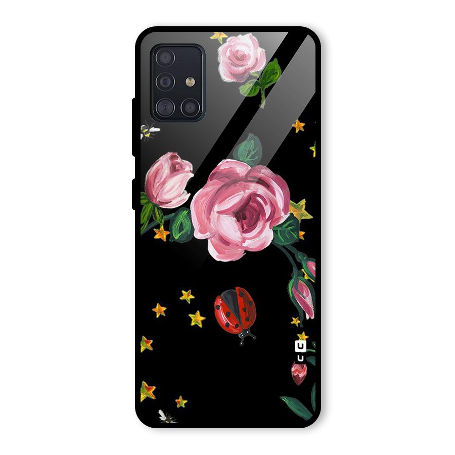 Ladybird And Floral Glass Back Case for Galaxy A51