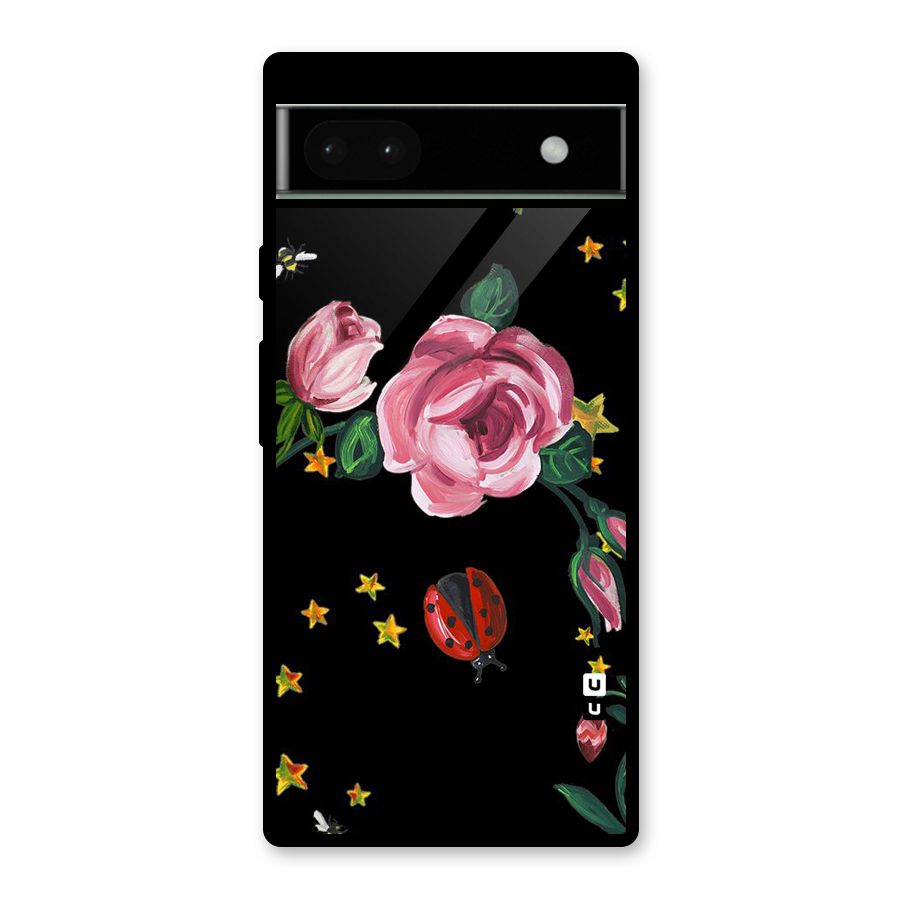 Ladybird And Floral Glass Back Case for Google Pixel 6a