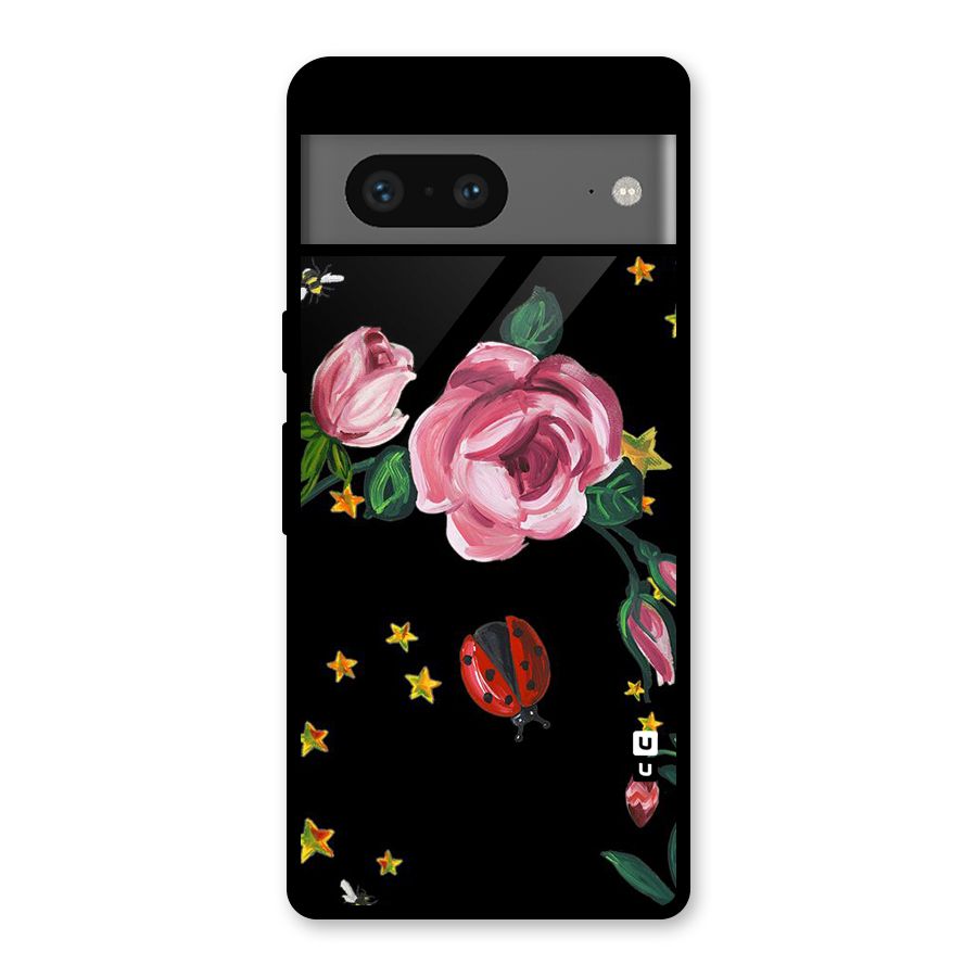 Ladybird And Floral Glass Back Case for Google Pixel 7