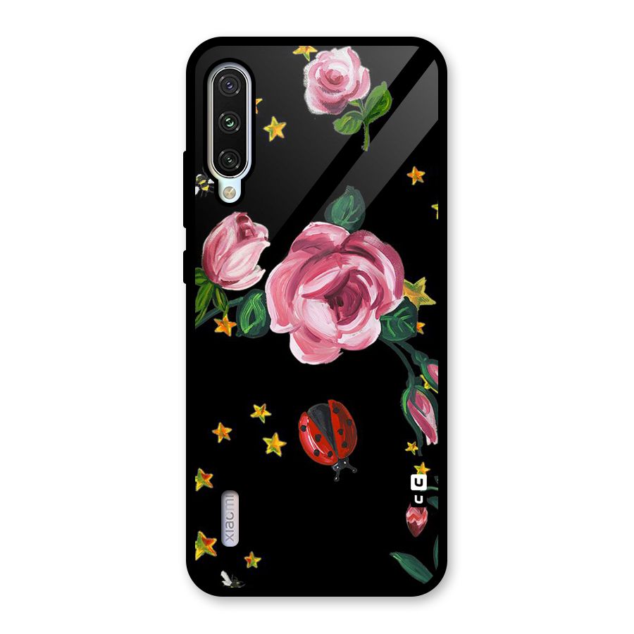 Ladybird And Floral Glass Back Case for Mi A3