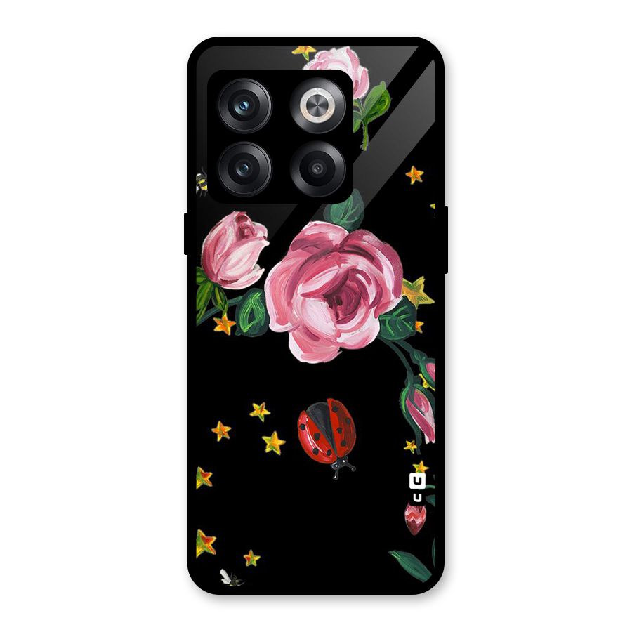 Ladybird And Floral Glass Back Case for OnePlus 10T