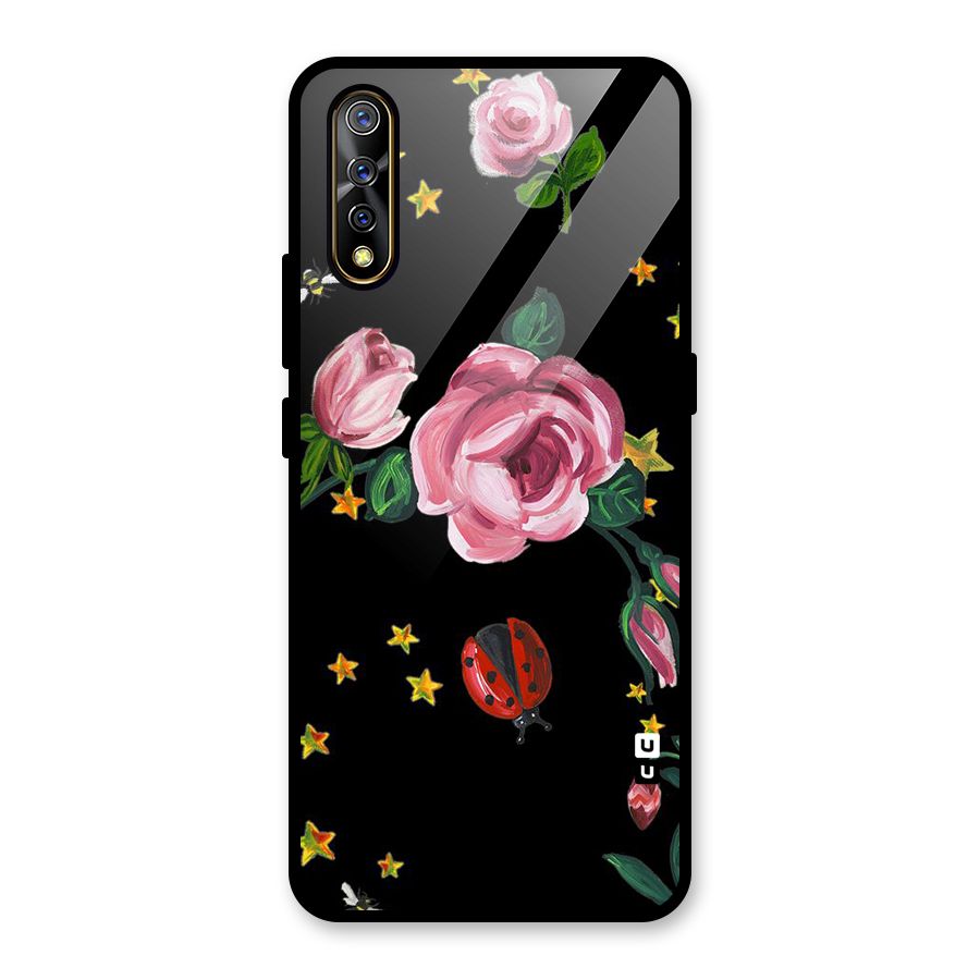 Ladybird And Floral Glass Back Case for Vivo S1