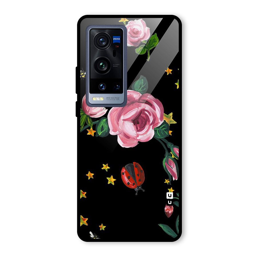 Ladybird And Floral Glass Back Case for Vivo X60 Pro Plus