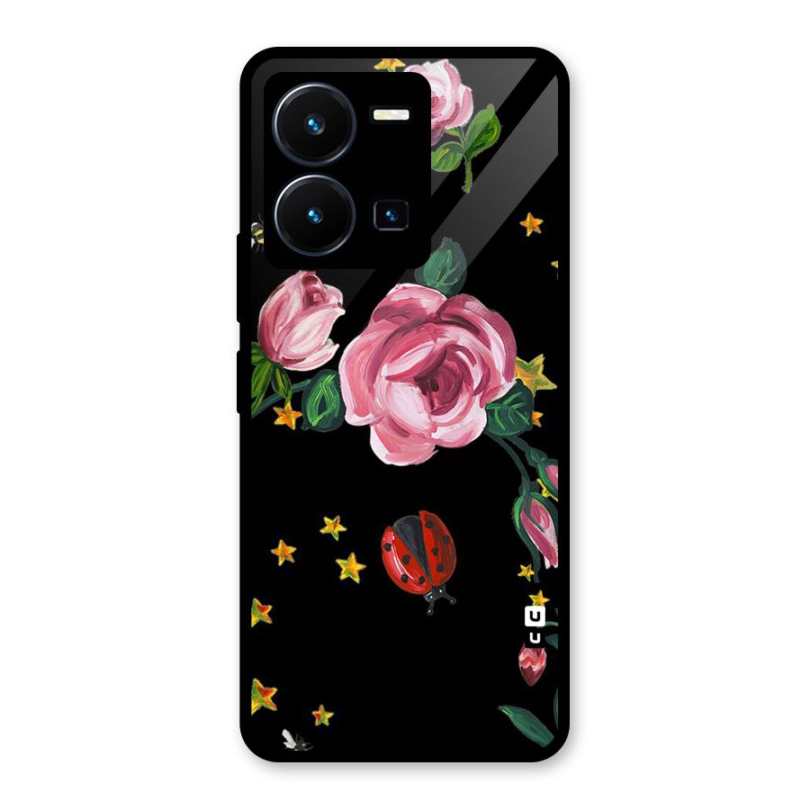 Ladybird And Floral Glass Back Case for Vivo Y35
