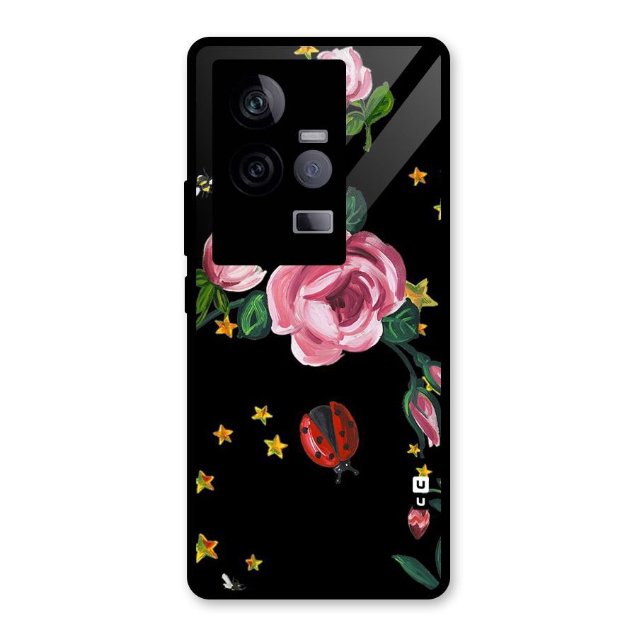 Ladybird And Floral Glass Back Case for Vivo iQOO 11 5G