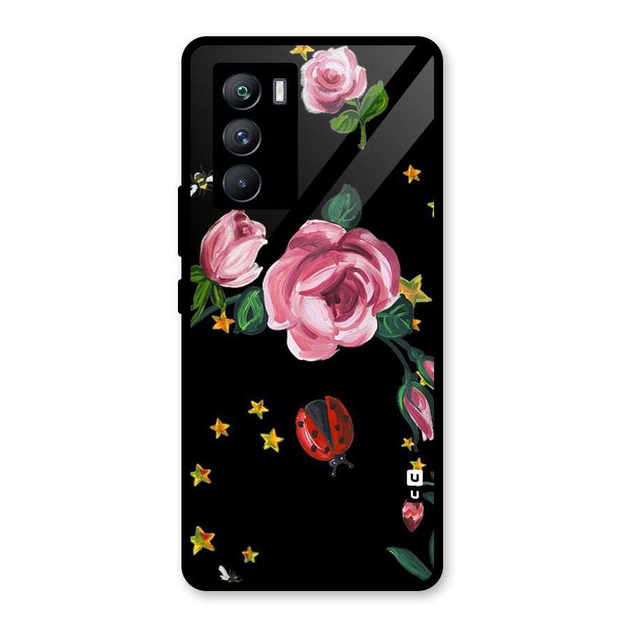 Ladybird And Floral Glass Back Case for Vivo iQOO 9 SE