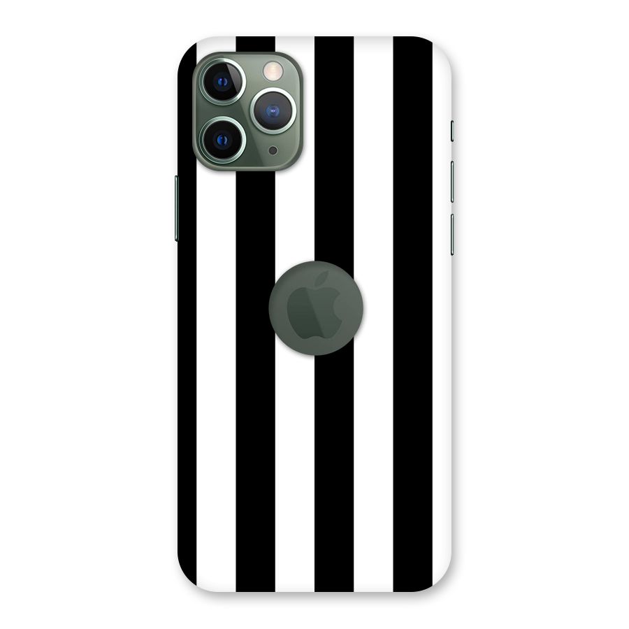 Lavish Black Stripes Back Case for iPhone 11 Pro Logo  Cut