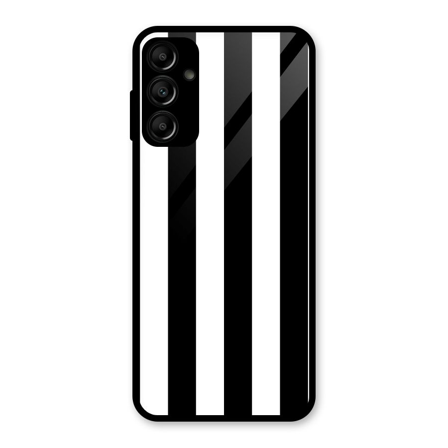 Lavish Black Stripes Glass Back Case for Galaxy A14 5G