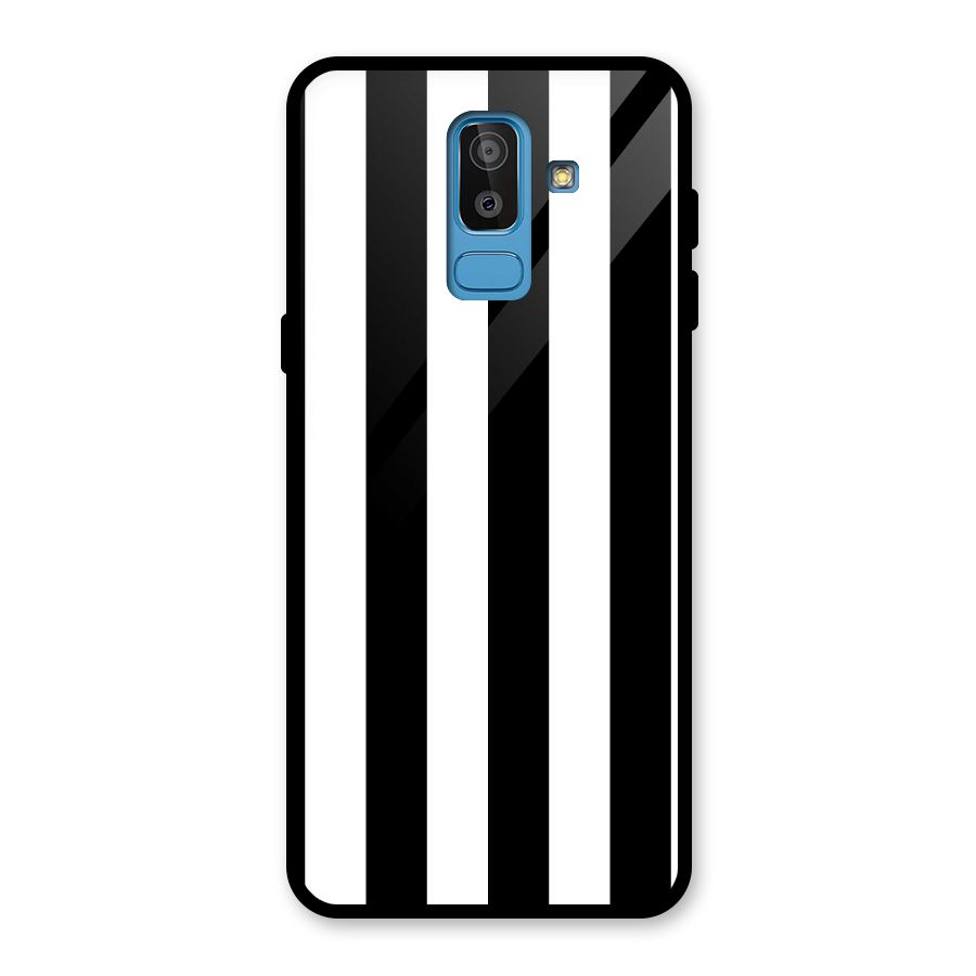 Lavish Black Stripes Glass Back Case for Galaxy J8