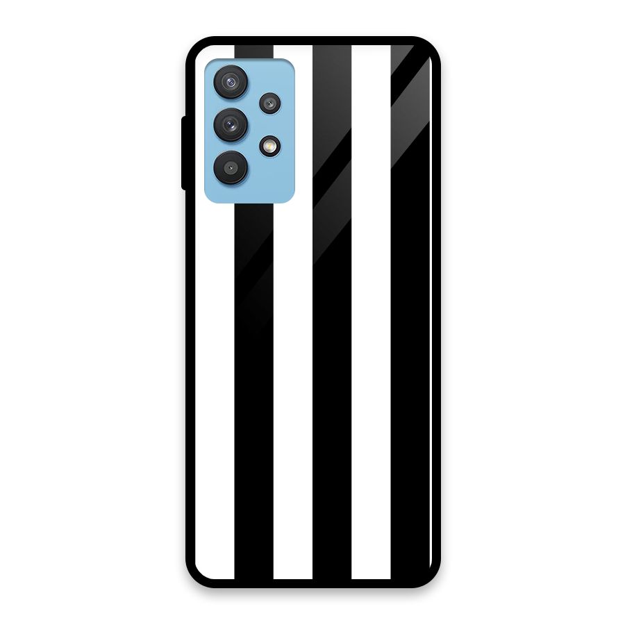 Lavish Black Stripes Glass Back Case for Galaxy M32 5G