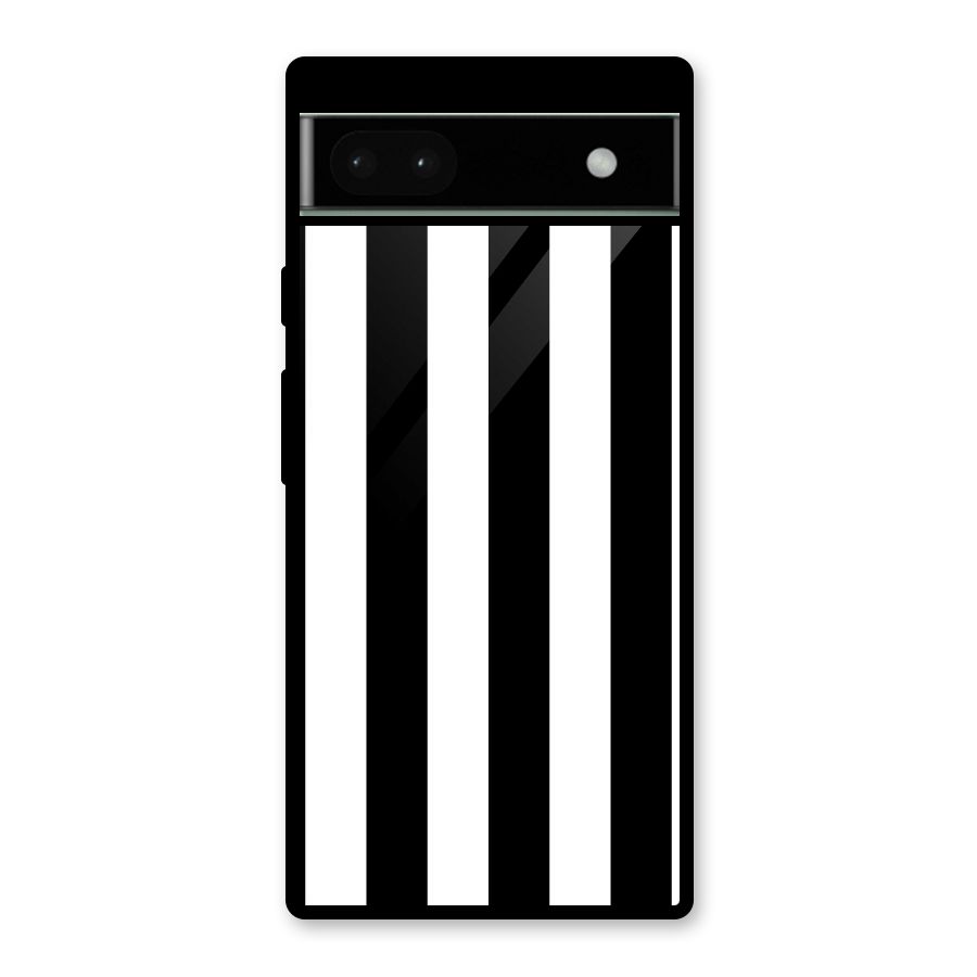 Lavish Black Stripes Glass Back Case for Google Pixel 6a