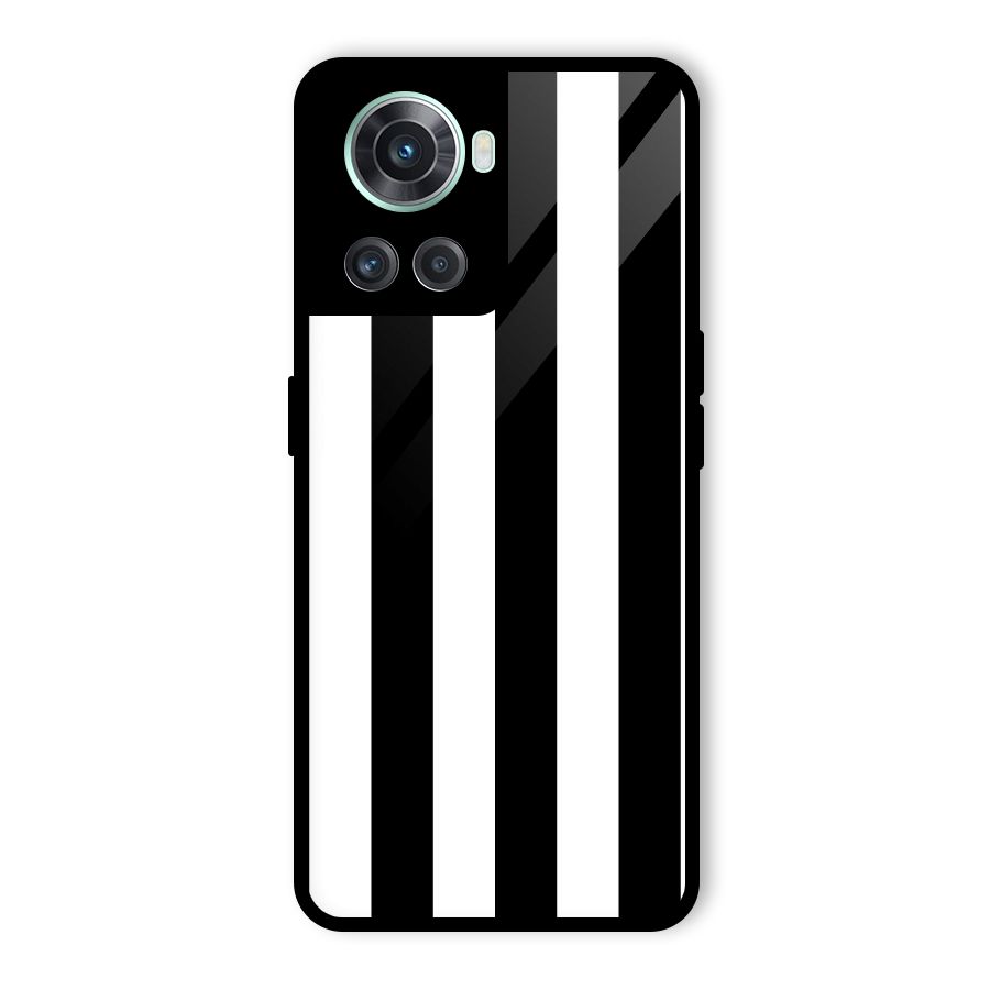 Lavish Black Stripes Glass Back Case for OnePlus 10R