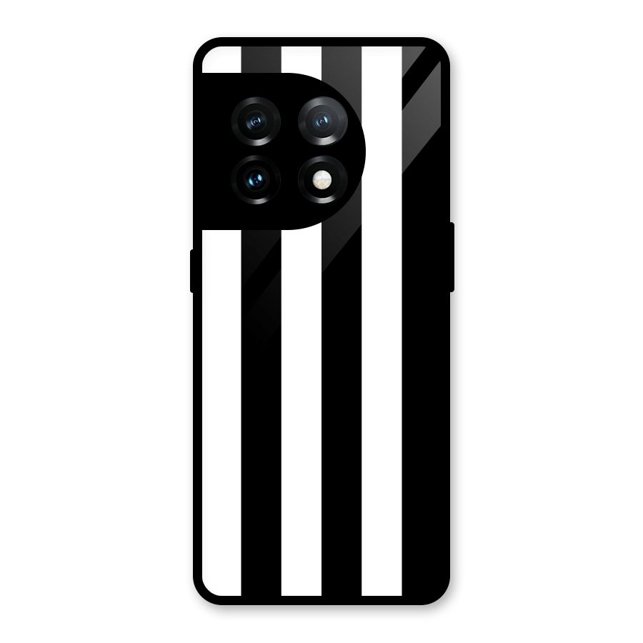 Lavish Black Stripes Glass Back Case for OnePlus 11