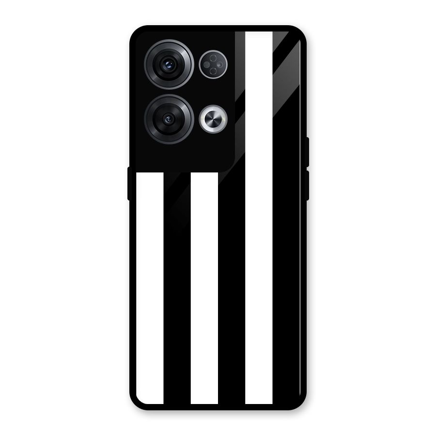 Lavish Black Stripes Glass Back Case for Oppo Reno8 Pro 5G