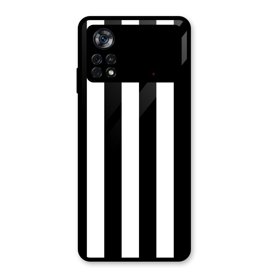 Lavish Black Stripes Glass Back Case for Poco X4 Pro 5G