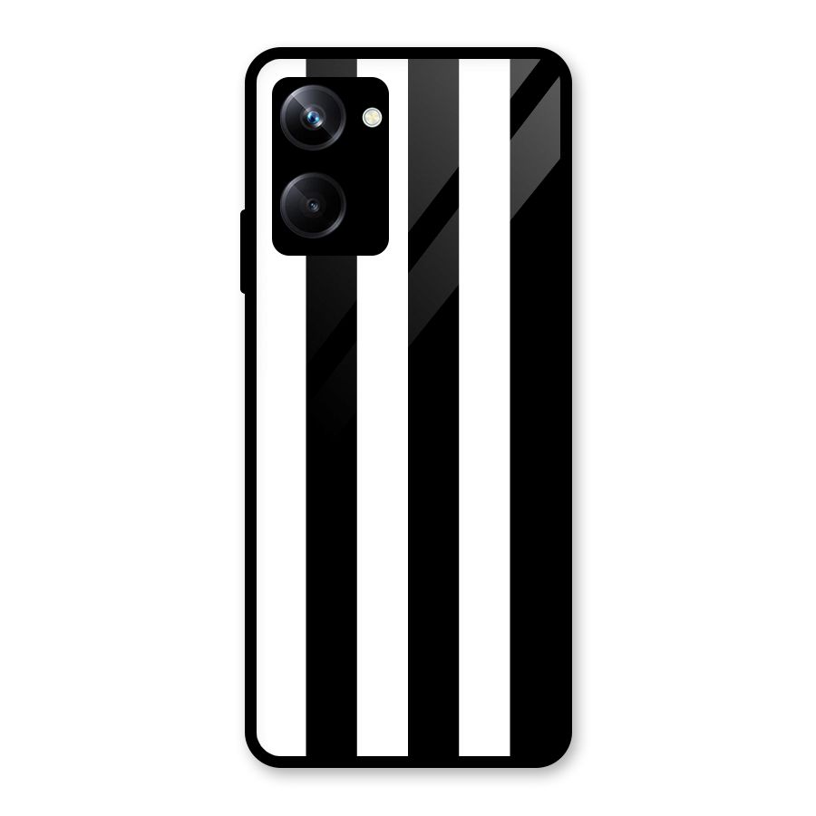 Lavish Black Stripes Glass Back Case for Realme 10 Pro