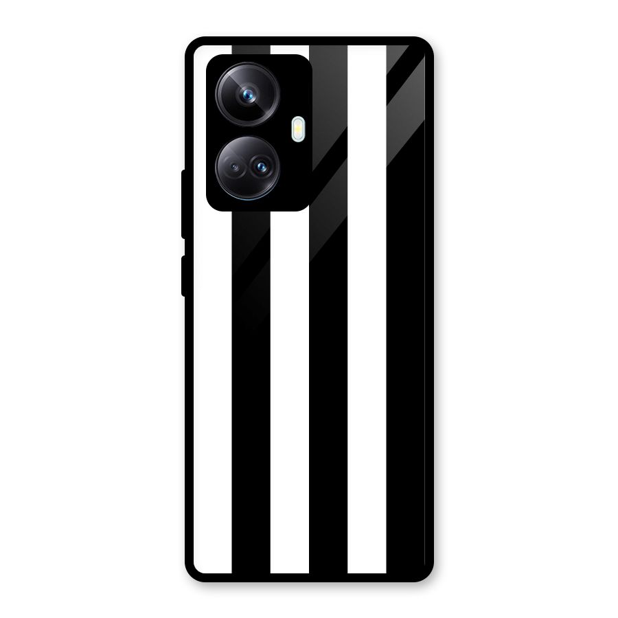 Lavish Black Stripes Glass Back Case for Realme 10 Pro Plus