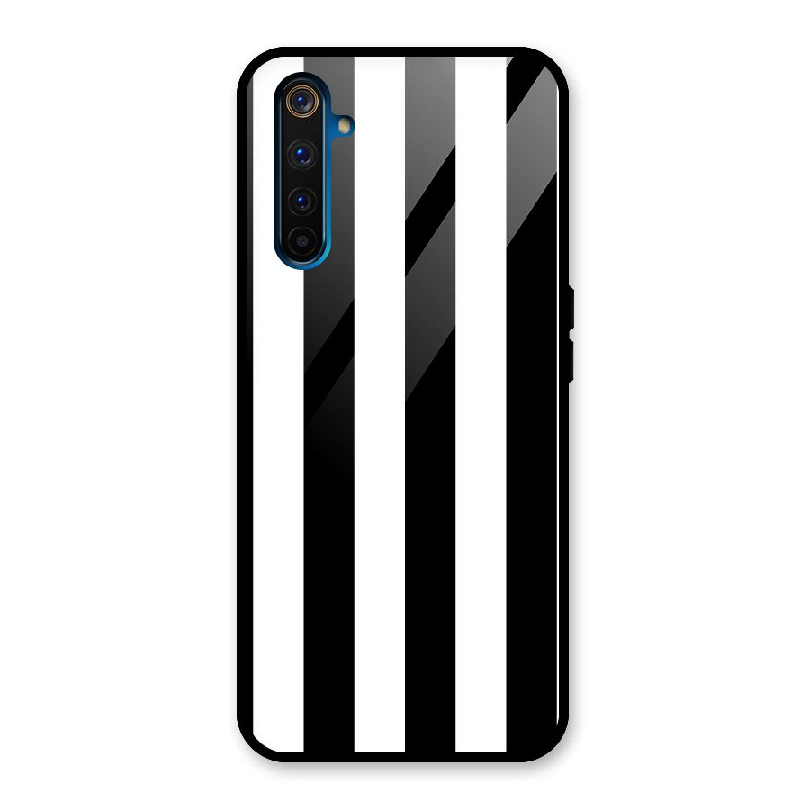 Lavish Black Stripes Glass Back Case for Realme 6 Pro