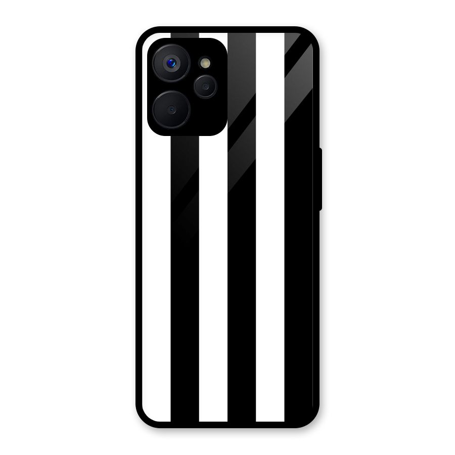 Lavish Black Stripes Glass Back Case for Realme 9i 5G