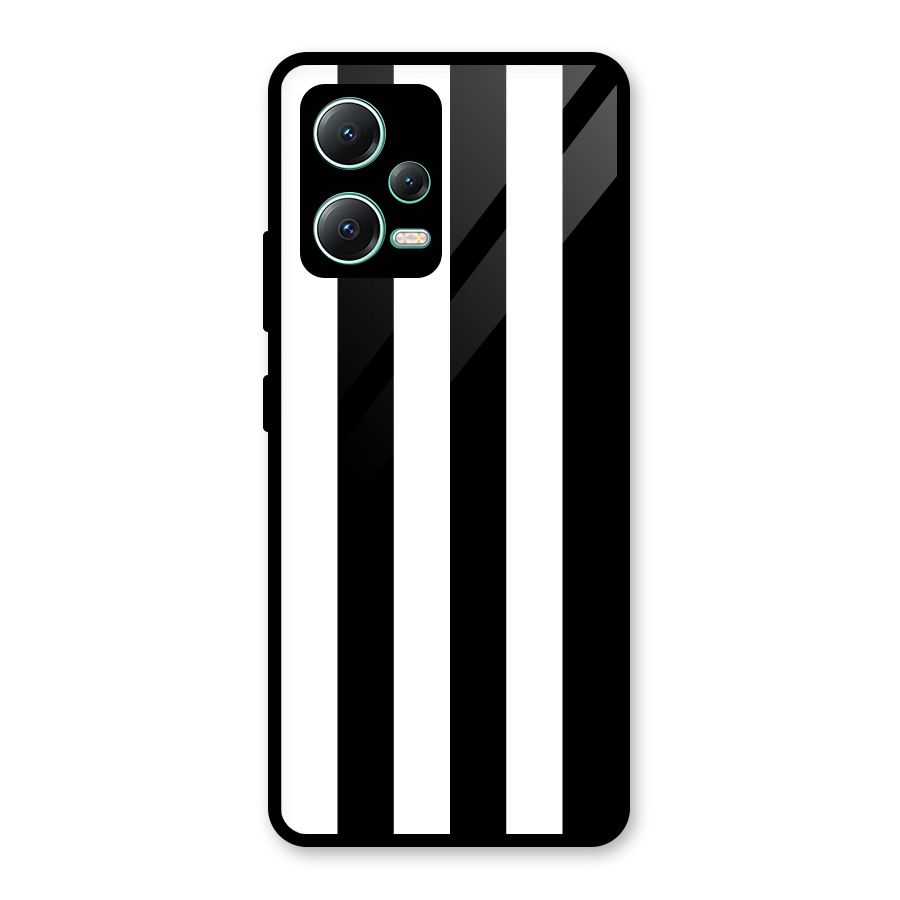 Lavish Black Stripes Glass Back Case for Redmi Note 12 5G