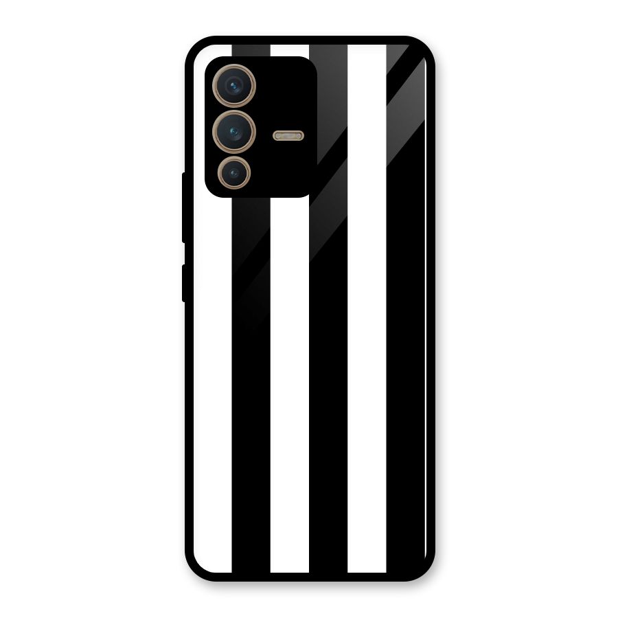 Lavish Black Stripes Glass Back Case for Vivo V23 5G