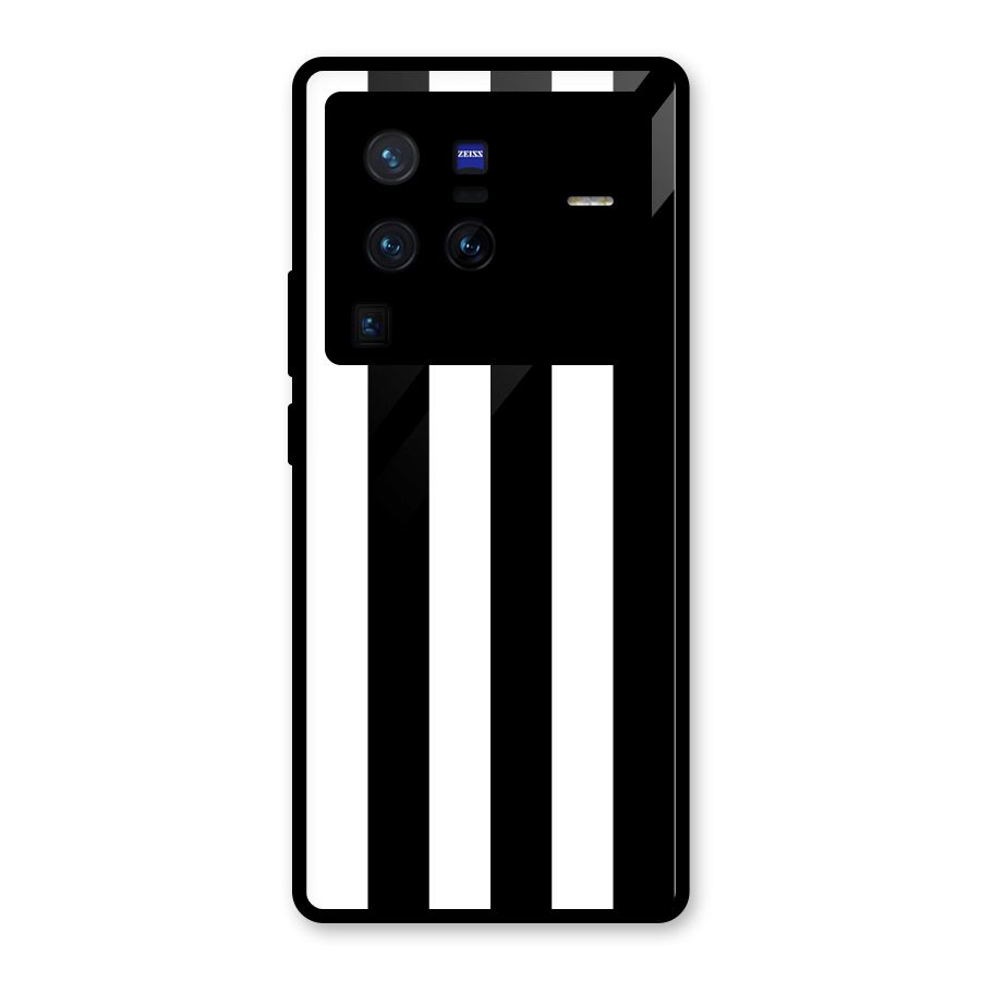 Lavish Black Stripes Glass Back Case for Vivo X80 Pro