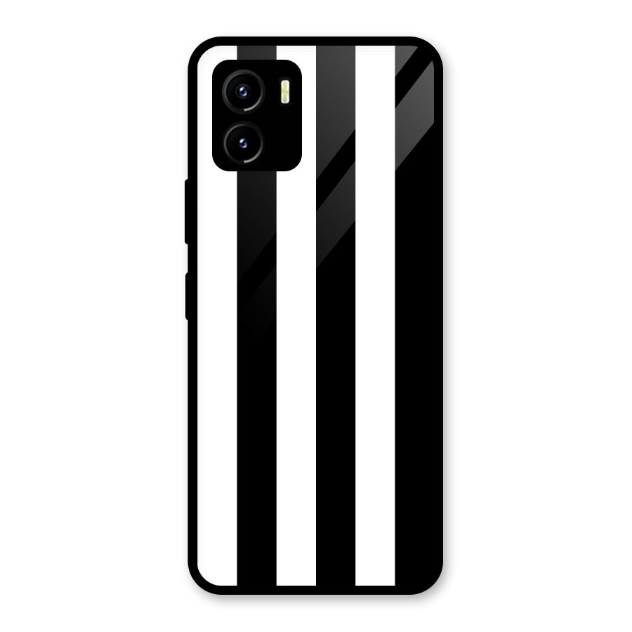 Lavish Black Stripes Glass Back Case for Vivo Y15s