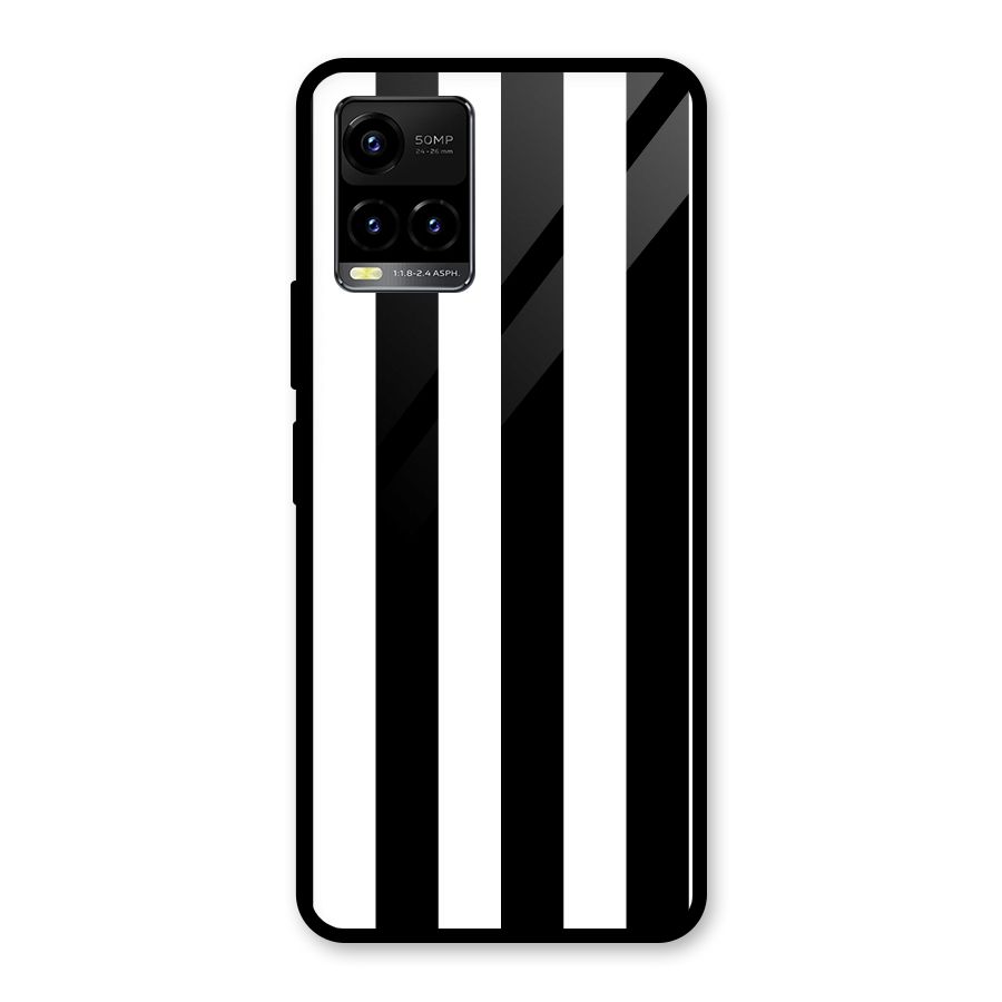 Lavish Black Stripes Glass Back Case for Vivo Y21T
