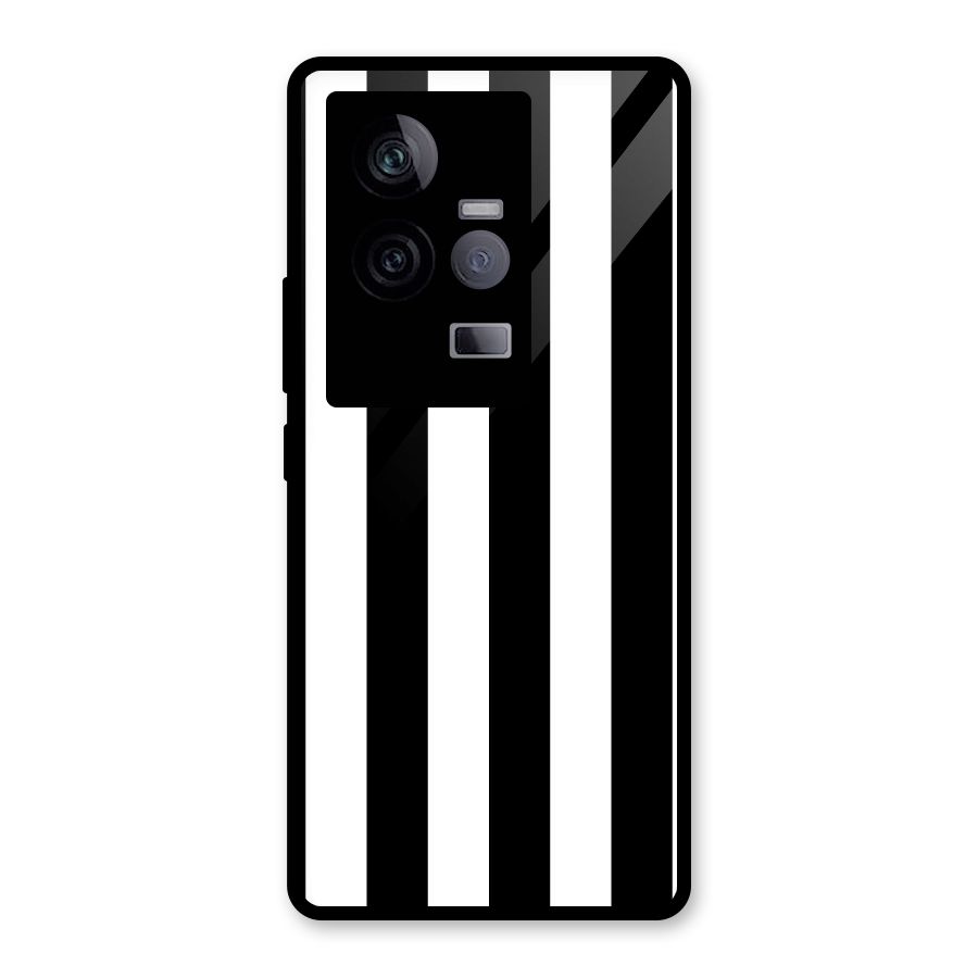 Lavish Black Stripes Glass Back Case for Vivo iQOO 11 5G