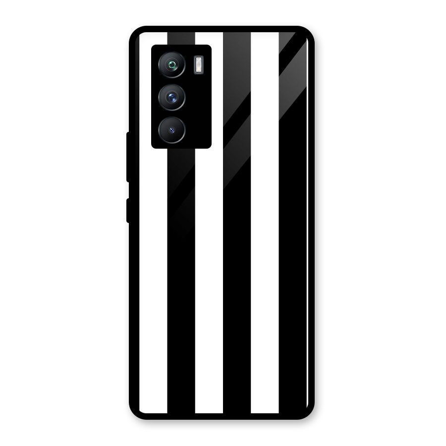 Lavish Black Stripes Glass Back Case for Vivo iQOO 9 SE