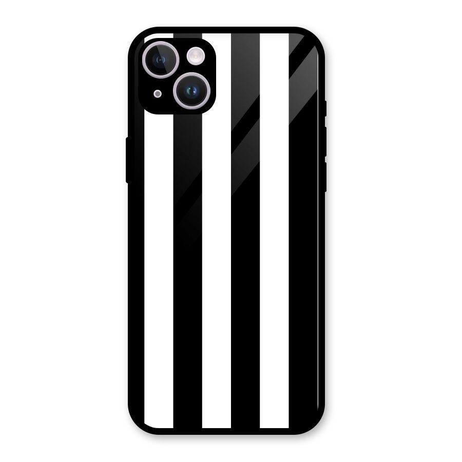 Lavish Black Stripes Glass Back Case for iPhone 14 Plus