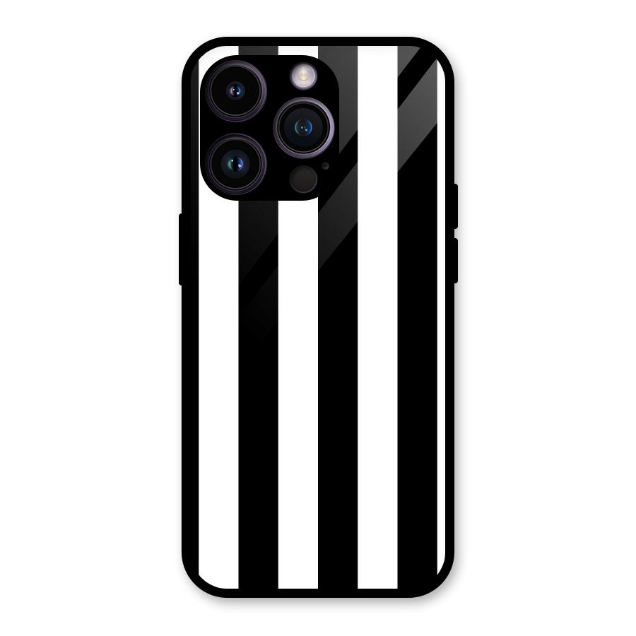 Lavish Black Stripes Glass Back Case for iPhone 14 Pro